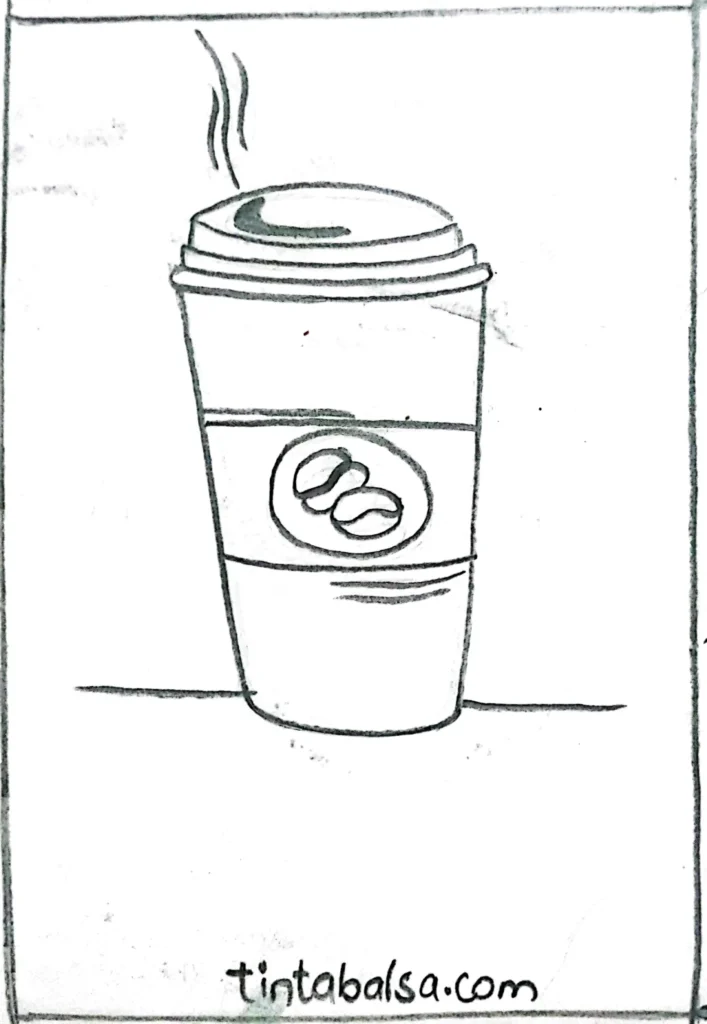 Dibujo de un vaso de café para llevar con tapa, decorado con un diseño minimalista."
"Sketch de un vaso de café para llevar con detalles de vapor saliendo de la bebida caliente."
"Ilustración a lápiz de un café para llevar colocado sobre una mesa con líneas suaves."
"Boceto de un vaso de café para llevar con logotipo y sombras detalladas."
"Dibujo artístico de un café para llevar en un entorno urbano, capturando un momento cotidiano."
