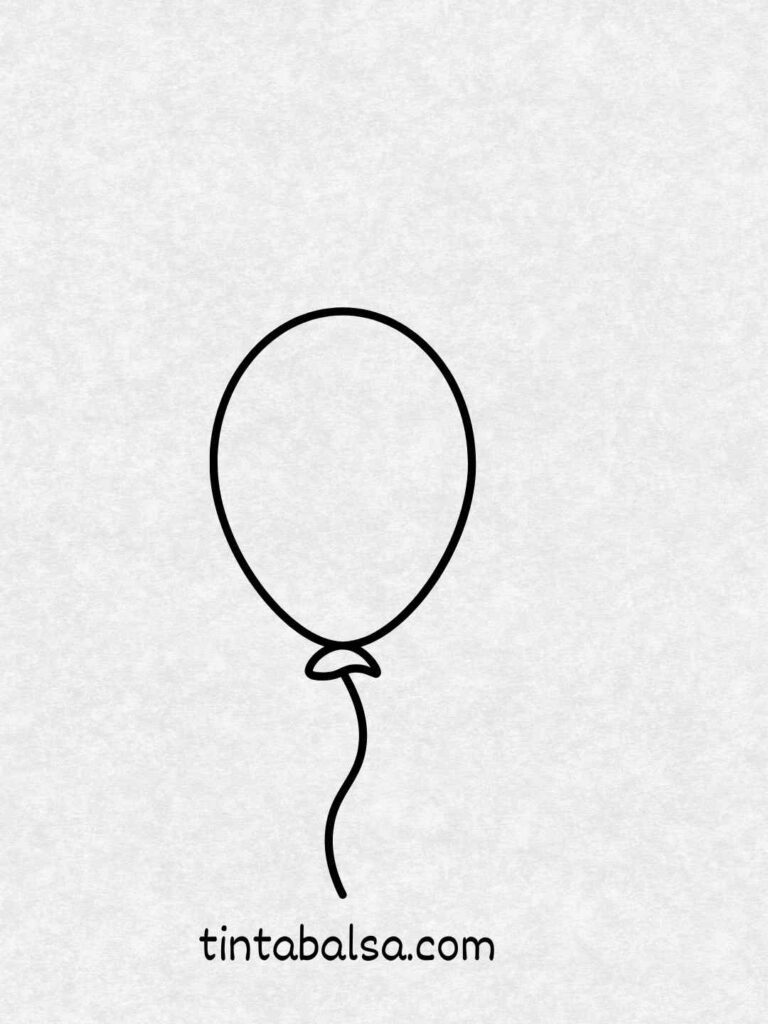 Dibujo de globos flotando en el aire, llenos de color y alegría