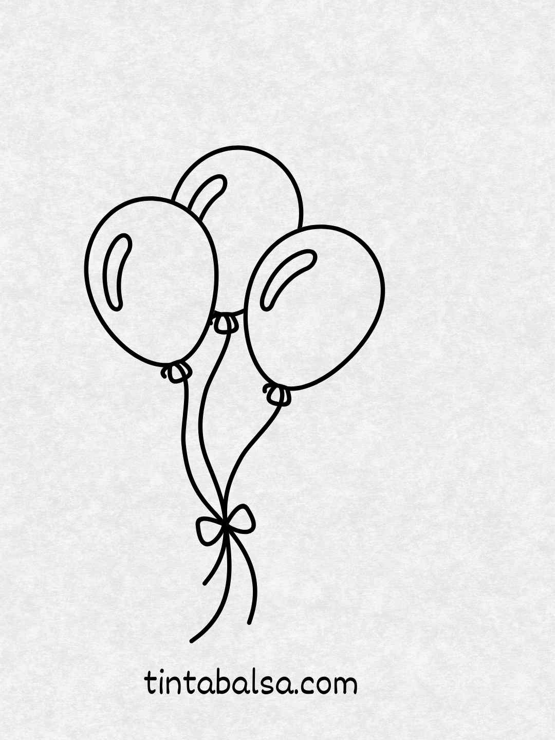 Dibujo de globos flotando en el aire, llenos de color y alegría