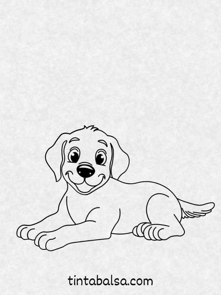 Dibujo simple y fácil de un perro para principiantes