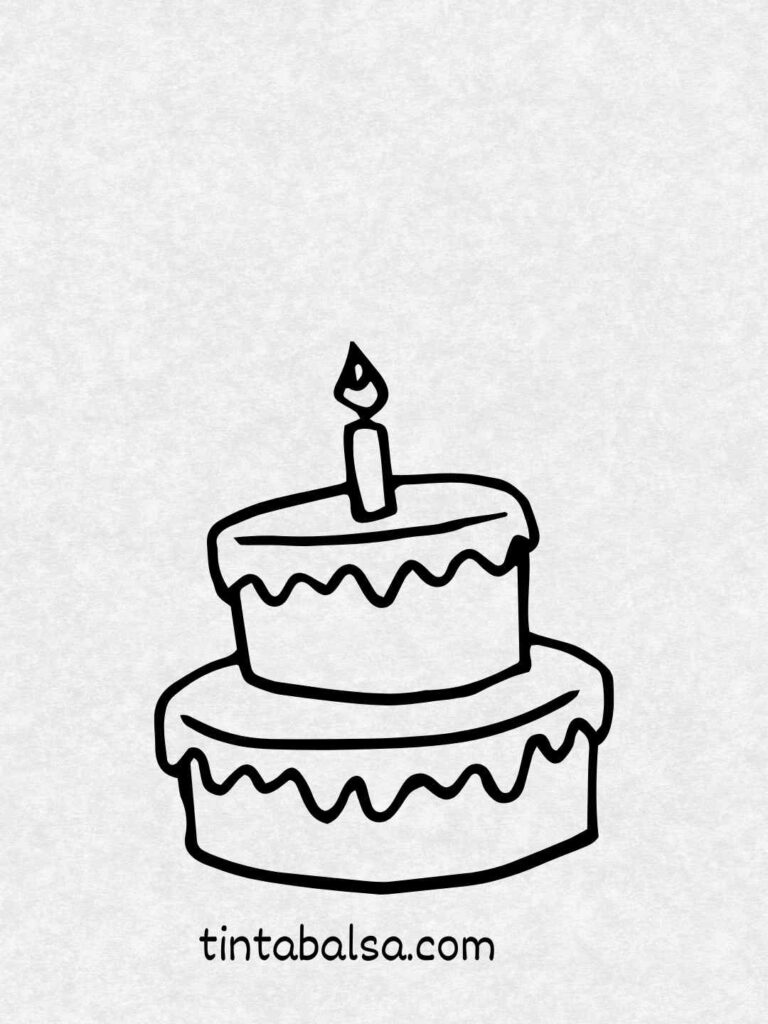 Ilustración de una tarta decorada con crema y frutas