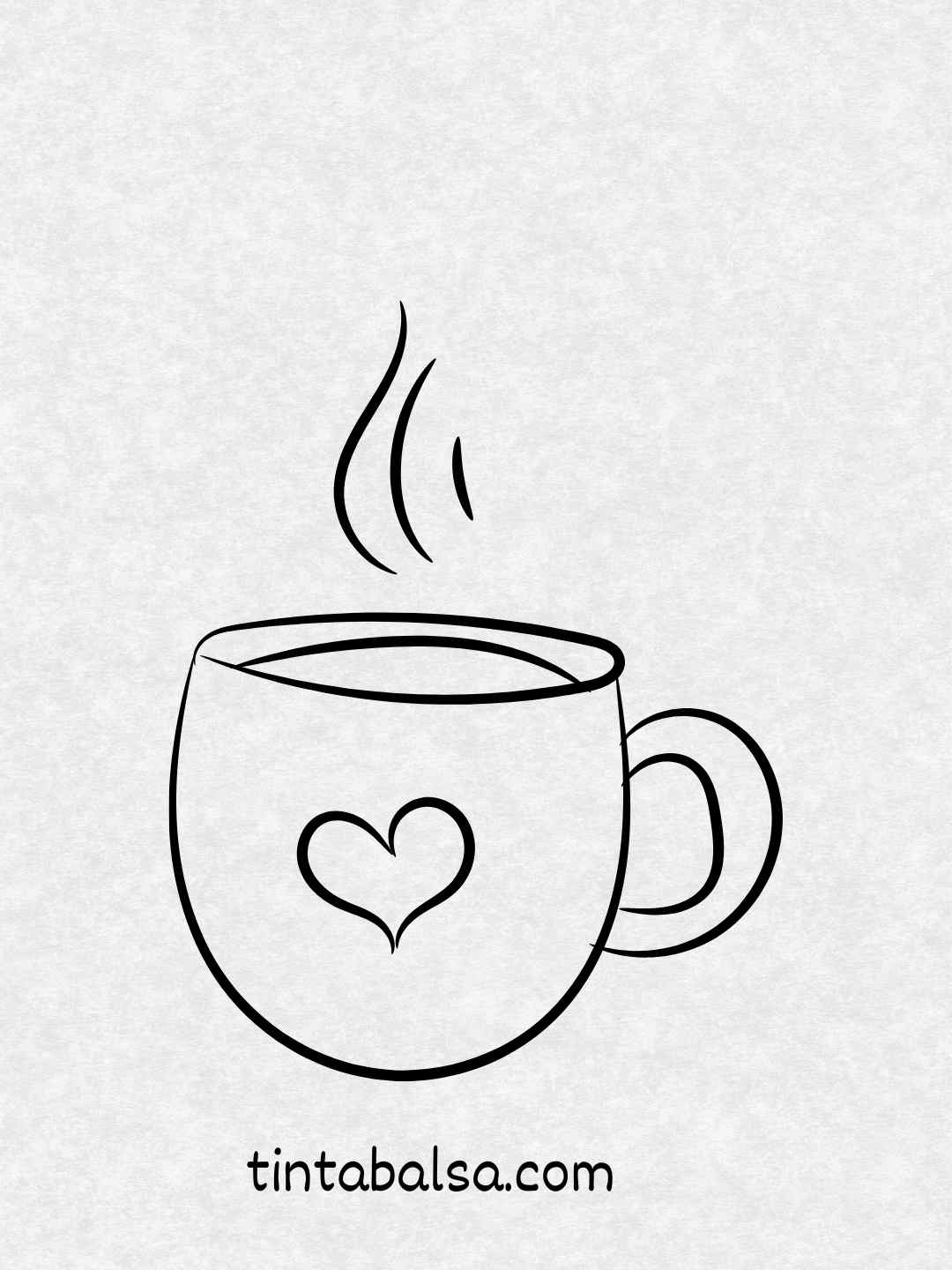 Dibujo de tazas de café humeante con diseño elegante