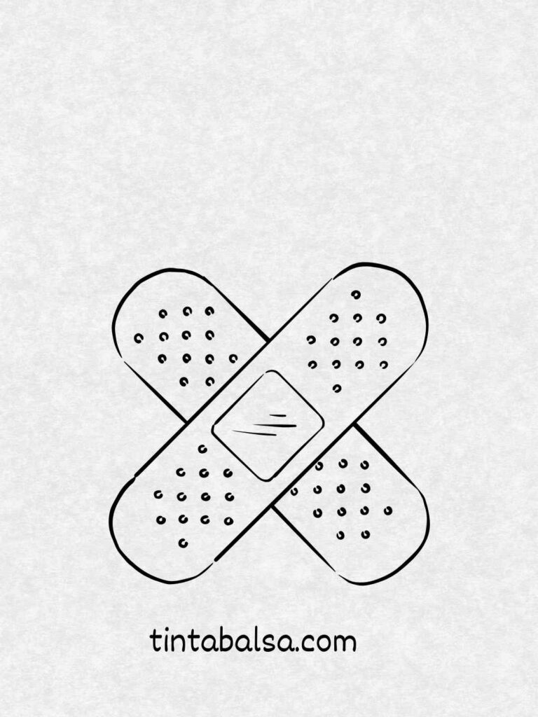 Tira adhesiva (curita) con diseño simpático, como un corazón o una carita feliz.
