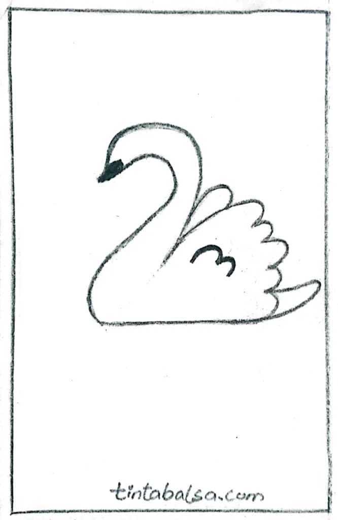 Añade los detalles finales: Perfecciona tu cisne dibujando los ojos, un pico negro, y texturas en las alas. Añade sombras, plumas adicionales o incluso ondas en el agua para un acabado más dinámico y completo.