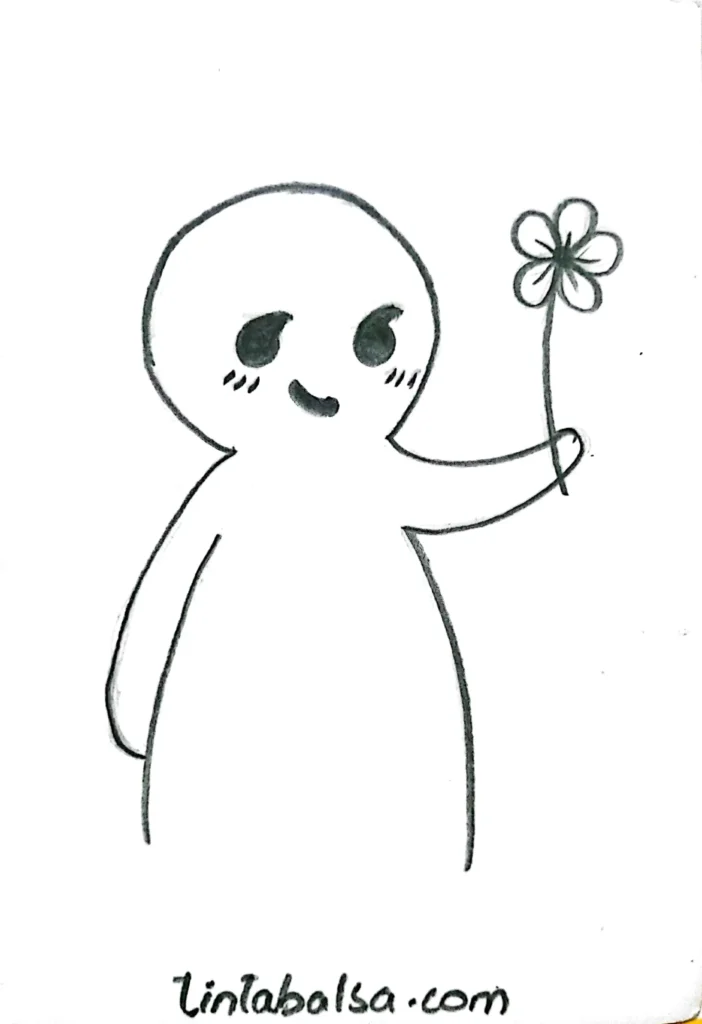A simple yet thoughtful hand-drawn flower, designed as a heartfelt gesture of affection.
