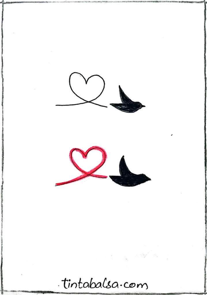 A dynamic small bird in mid-flight with creative details.