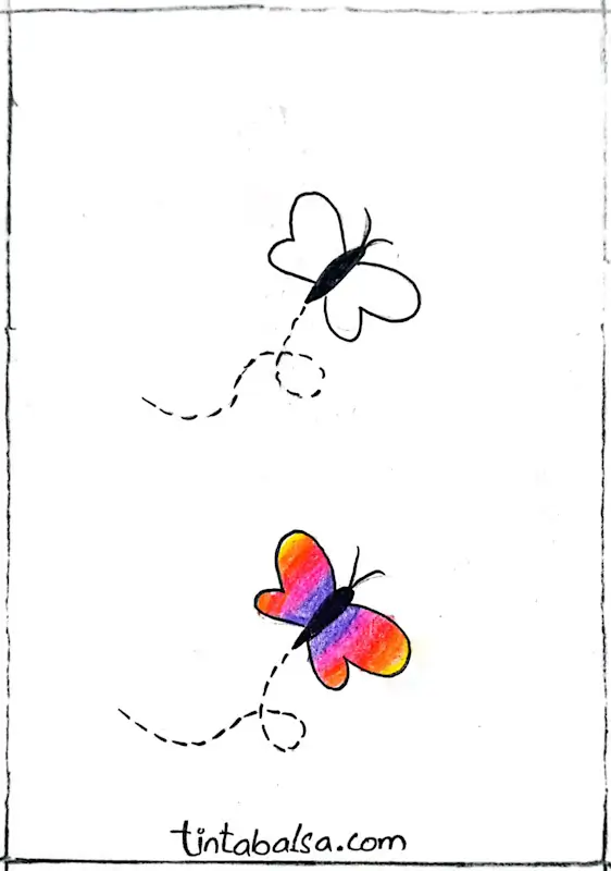 A graceful butterfly in flight, adding elegance to sketches.