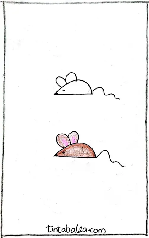 A tiny mouse with simple, charming lines.