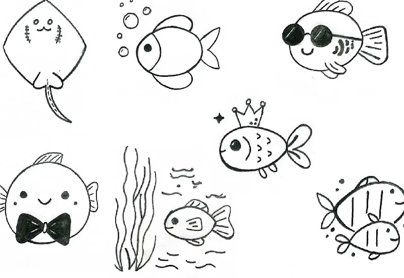 "13 Simple and Easy Ideas to Draw Fish - Learn creative fish drawing ideas for beginners and advanced artists."