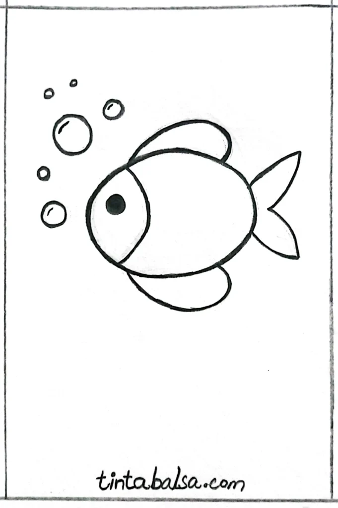 "Learn how to draw a basic fish with simple lines and minimal details."