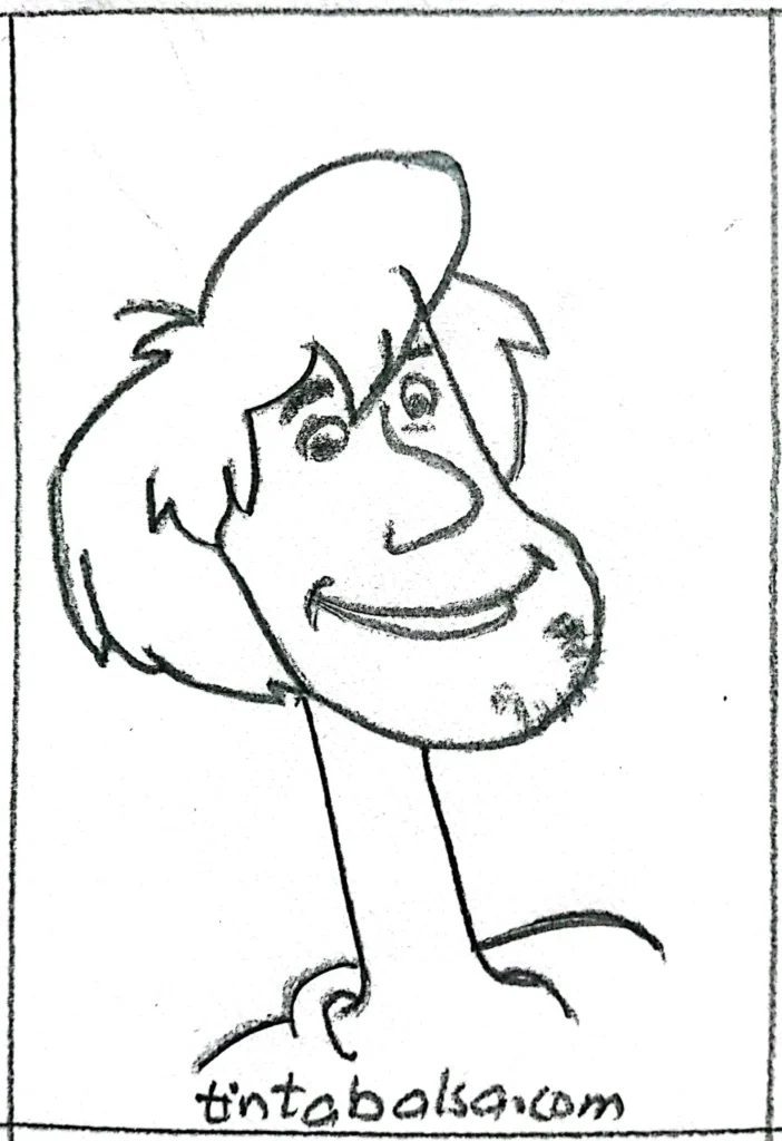 Shaggy Drawing "Sketch of Shaggy with his scruffy hairdo and laid-back attitude, perfect for cartoon drawing projects."