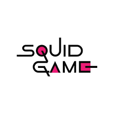 The Squid Game Logo "Representation of the Squid Game logo with geometric symbols in pink."