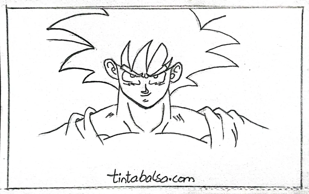 "An illustration of Goku in his Super Saiyan transformation, with spiky golden hair and a radiant aura reflecting his immense power."