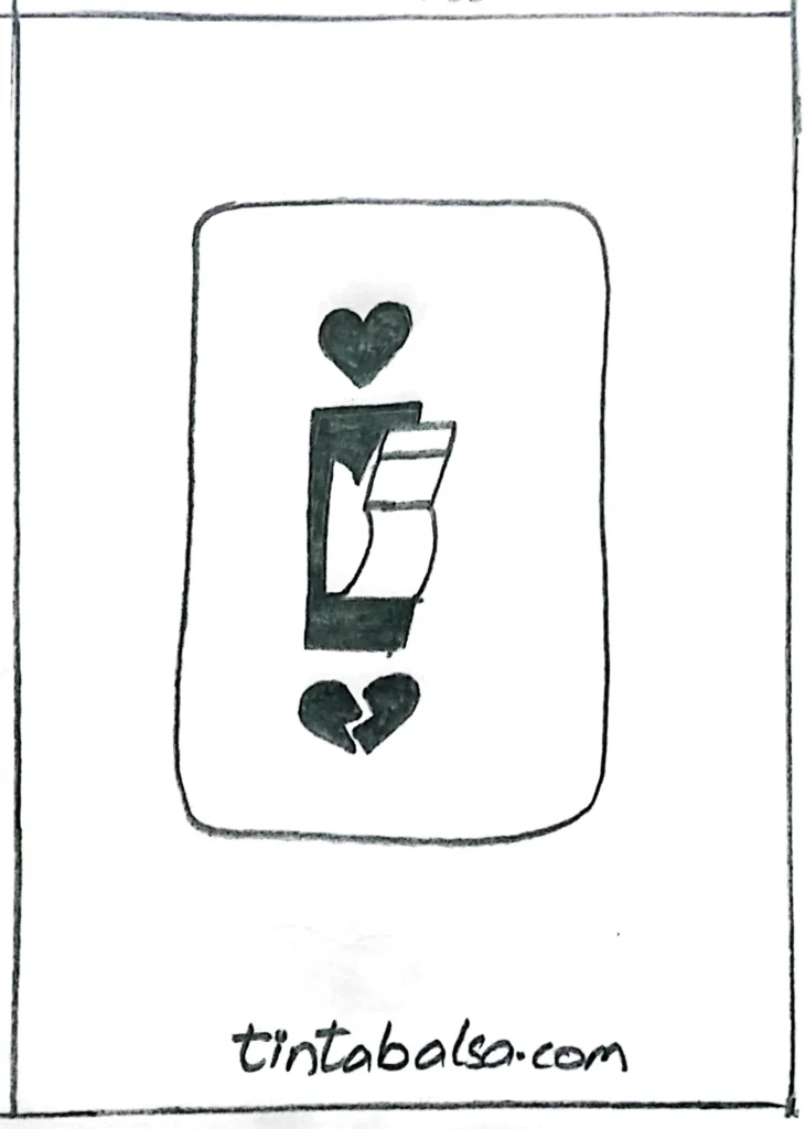 Drawing of a heart-shaped switch, representing turning on love."