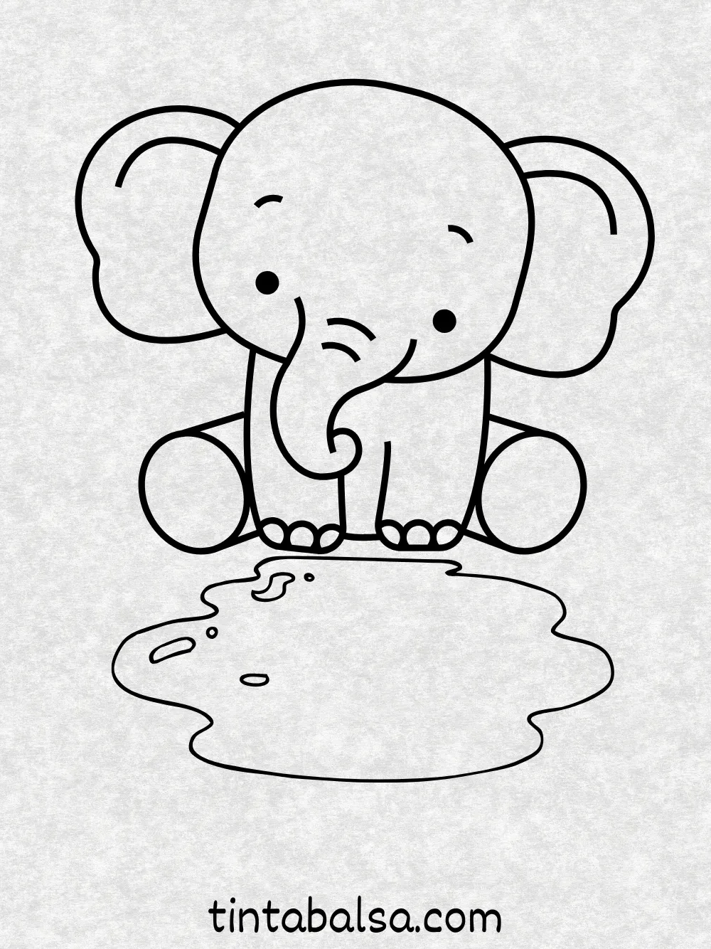 Elefante Jugando en un Charco – Un bebé elefante salpicando alegremente en un charco de agua, lleno de diversión y movimiento.