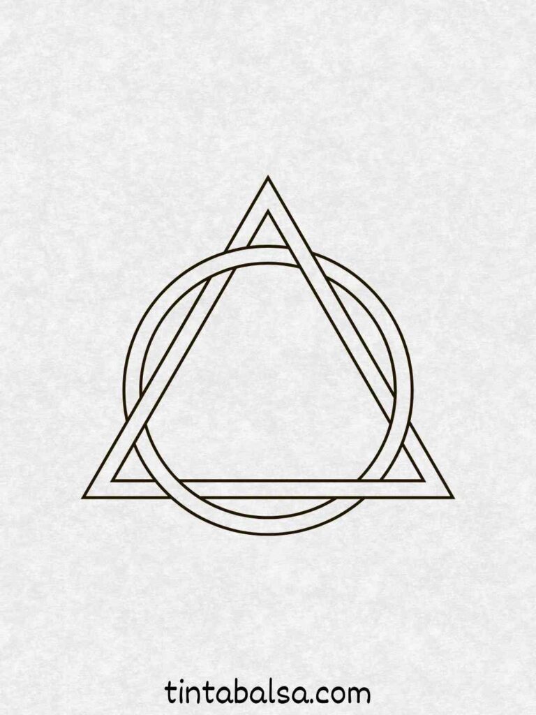 garabatos para dibujar Un diseño abstracto con triángulos y círculos Crea formas geométricas para un efecto artístico.