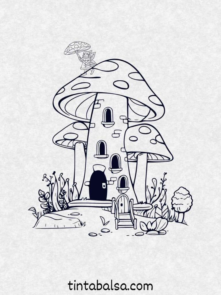 Un castillo de cuento de hadas Dibuja una fortaleza con torres puntiagudas.
