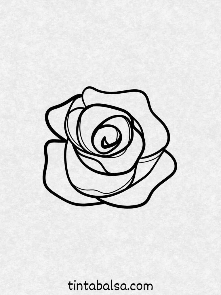 Una rosa en espiral Prueba con una rosa detallada practicando sombras y volumen.