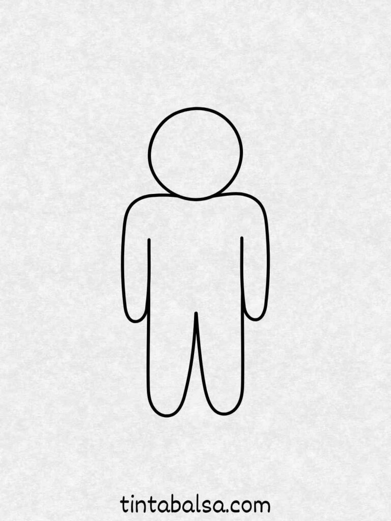 La silueta de una persona Haz un contorno de una figura humana con una postura interesante.