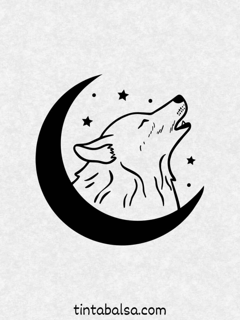 Un lobo aullando a la luna Practica el pelaje detallado y el fondo nocturno.