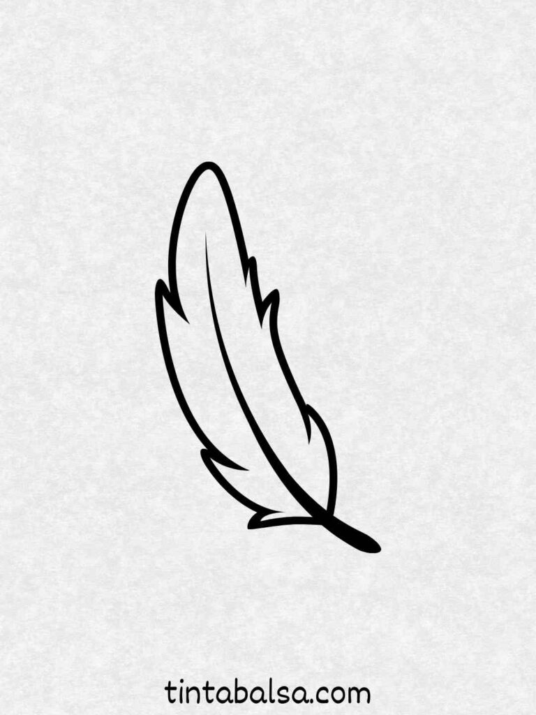 Una pluma de ave Dibuja una pluma detallada con textura para mejorar la precisión.