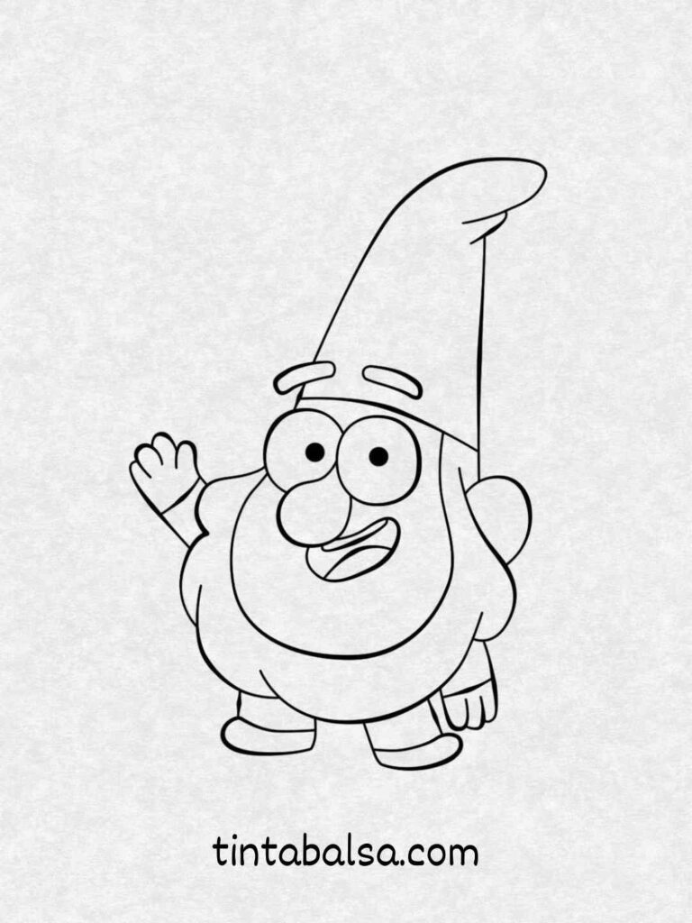 Grupo de gnomos coloridos escondidos en un bosque de Gravity Falls.