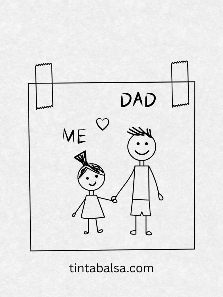 Retrato de Papá
Dibujo infantil retrato de papá hecho a mano para el Día del Padre