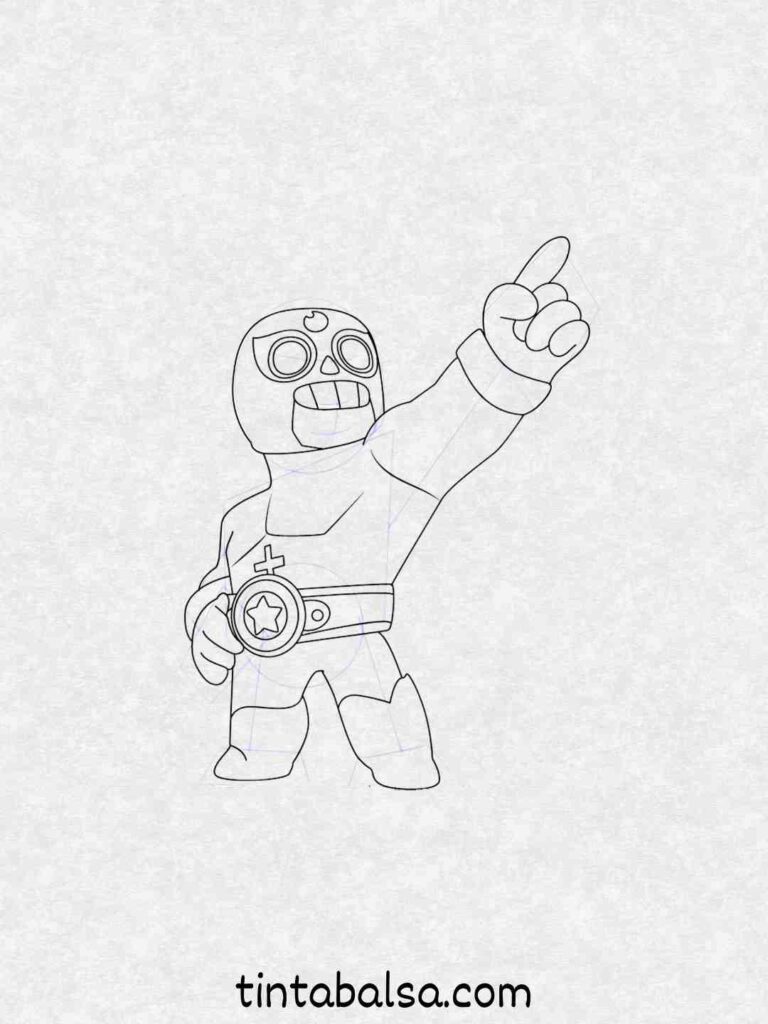 El Primo – El Primo levantando los puños con su máscara de luchador y cuerpo musculoso.